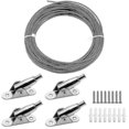 thumbnail image 1 of 10m Stainless Steel Wire Rope Coated 2 Mm Steel Rope Adjustable Curtain Rope Rope With Mounting, 1 of 5