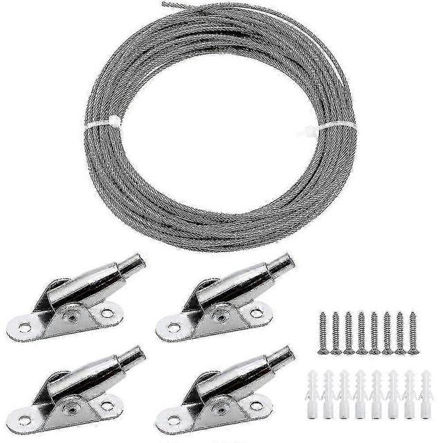 10m Stainless Steel Wire Rope Coated 2 Mm Steel Rope Adjustable Curtain Rope Rope With Mounting