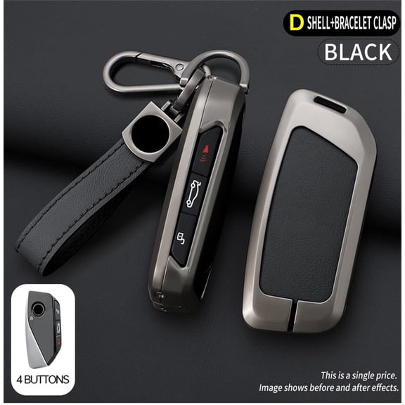 Leather Smart Key Fob Cover Case Fit for BMW X5 X6 2024/2 3 5 Series X1 X7 iX i7 XM 2023-2024 740 760i Keyless with Braided Keychain