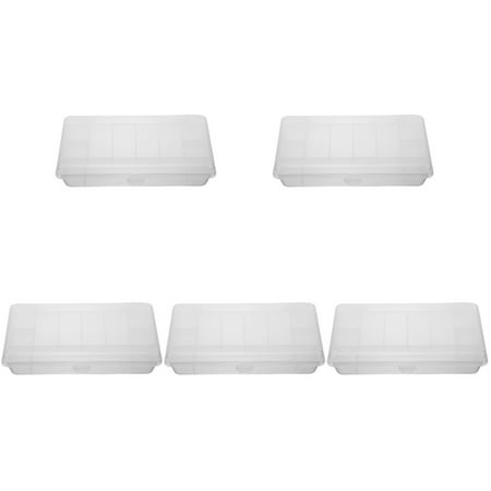 Worgeous 5pcs Fishing Tackle Box Fishing Lure Container Multi-grid Fishing Tackle Box Detachable Fishing Lure Organizer