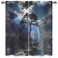 thumbnail image 3 of Fantasy House Decor Collection Patio Door Curtain 2 Panels Navy Drapes Short Heavy Weight (W) 63 X (H) 80 Inches, 3 of 7