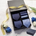 thumbnail image 5 of HISDERN Ties Set for Men Classic Striped Tie 3 Pcs Neckties & Handkerchief Wedding Business Gift Box, 5 of 11