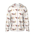 thumbnail image 1 of KLL Teckel Chien Chiot Imprimé Hommes Femmes Protection Solaire UPF 50+ Veste à Capuche Extérieure Manches Longues Pêche Randonnée Performance Chemise-3TG, 1 of 7