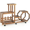 thumbnail image 1 of Costway 6-tier 8 Potted Rolling Plant Stand Wooden Storage Display Shelf Rack with Wheels, 1 of 8