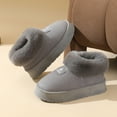 thumbnail image 6 of Platform Winter Snow Boots for Women In Cold Weather Fashion Casual Fleece Lined Warm Fuzzy Plush Slip on Ankle Booties, 6 of 7
