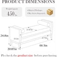 thumbnail image 2 of YWEN 66.34" W King Size Bench for End of Bed, Upholstered Bench with Pillows & Natural Wood Legs for Bedroom/Entryway/Living Room, 2 of 11