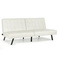 thumbnail image 1 of Costway Futon Sofa Bed PU Leather Convertible Folding Couch Sleeper Lounge White, 1 of 10