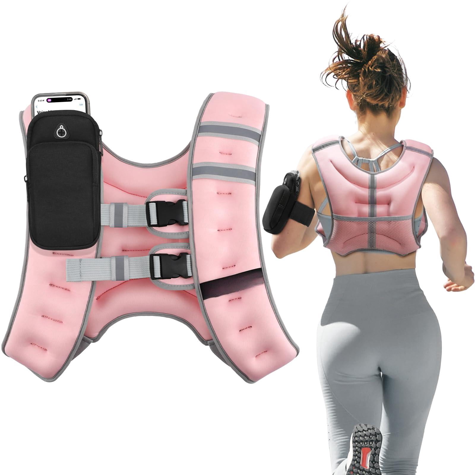 Pink 15 lb Weighted Vest for Workout Running Walking