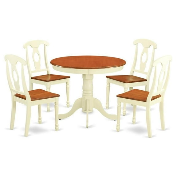 Atlin Designs Antique 5-piece Wood Table and Dining Chairs in Cherry