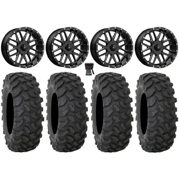 MSA Bandit 18" Wheels Milled 37" XTR370 Tires Can-Am Commander Maverick Renegade Outlander Defender