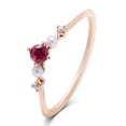 thumbnail image 5 of Round-Cut Lab-Created Ruby, Moissanite, and Natural Pearl Engagement Band Ring for Women in 925 Sterling Silver – Elegant Bridal Jewelry, 5 of 6