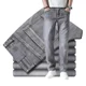 thumbnail image 2 of Pantalones vaqueros elásticos de algodón para hombre, Jeans finos informales de negocios, color gris, para primavera y verano, 2 of 5