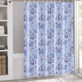 thumbnail image 3 of Shower Curtains for Bathroom-60"x72",Summer Ocean Coral Starfish Conch Waterproof Bath Curtain Grommet Shower Curtain Set with Hooks,Seamless Marine Life on Blue Washable Bath Accessories, 3 of 7