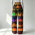 thumbnail image 6 of QWKLEAJ Halloween Pajama Pants Women Flannel Lounge Sleepwear Loose Elastic Waist Long Trousers Festive Party Home Wear Printed Bottom Novelty Holiday Pumpkin Ghost Bat Cat Pajamas, 6 of 6