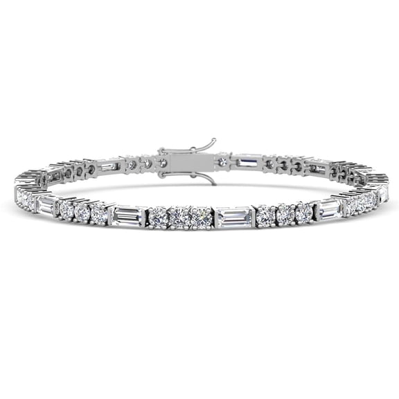 Cate & Chloe Adrianna 18k White Gold Plated Women's Tennis Bracelet with Simulated Diamond Crystals