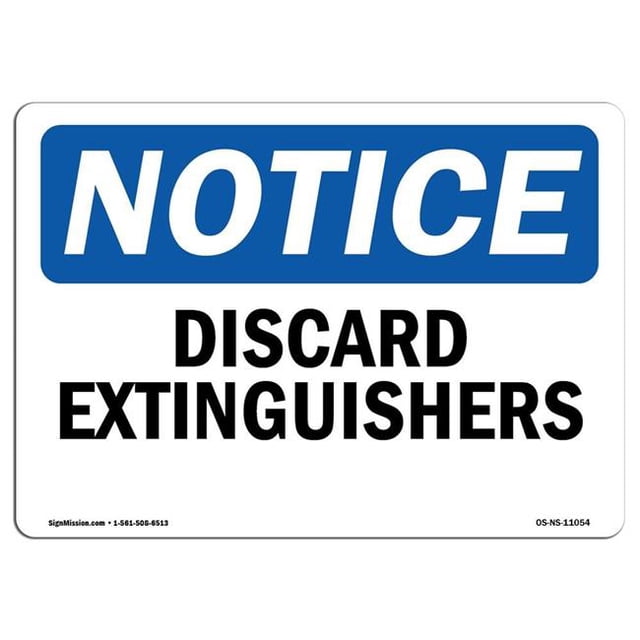 SignMission OS-NS-A-1218-L-11054 12 x 18 Po Panneau d'Avertissement OSHA - Extincteurs Déchargés