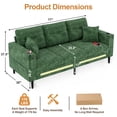 thumbnail image 4 of VNT 3 Seater Sofa Modern Sofa with LED Lights & Charging Ports for Living Room, Bedroom, Apartment, Green, 4 of 7