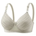 thumbnail image 2 of Amidoa Bras for Older Women Silver Heavy Breast Wire-Free Full Coverage Embroidered Bra Women's Lingerie 38/85, 2 of 6
