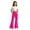 Back to School-Hot Pink, variant on RTKFRFLM Kids School Uniform Bootcut Flared Pants Solid Color Casual Double Pocket Trousers for Back to School Clothes for Girls