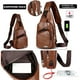 thumbnail image 4 of Mochila bandolera de piel para hombre con puerto USB, 4 of 9