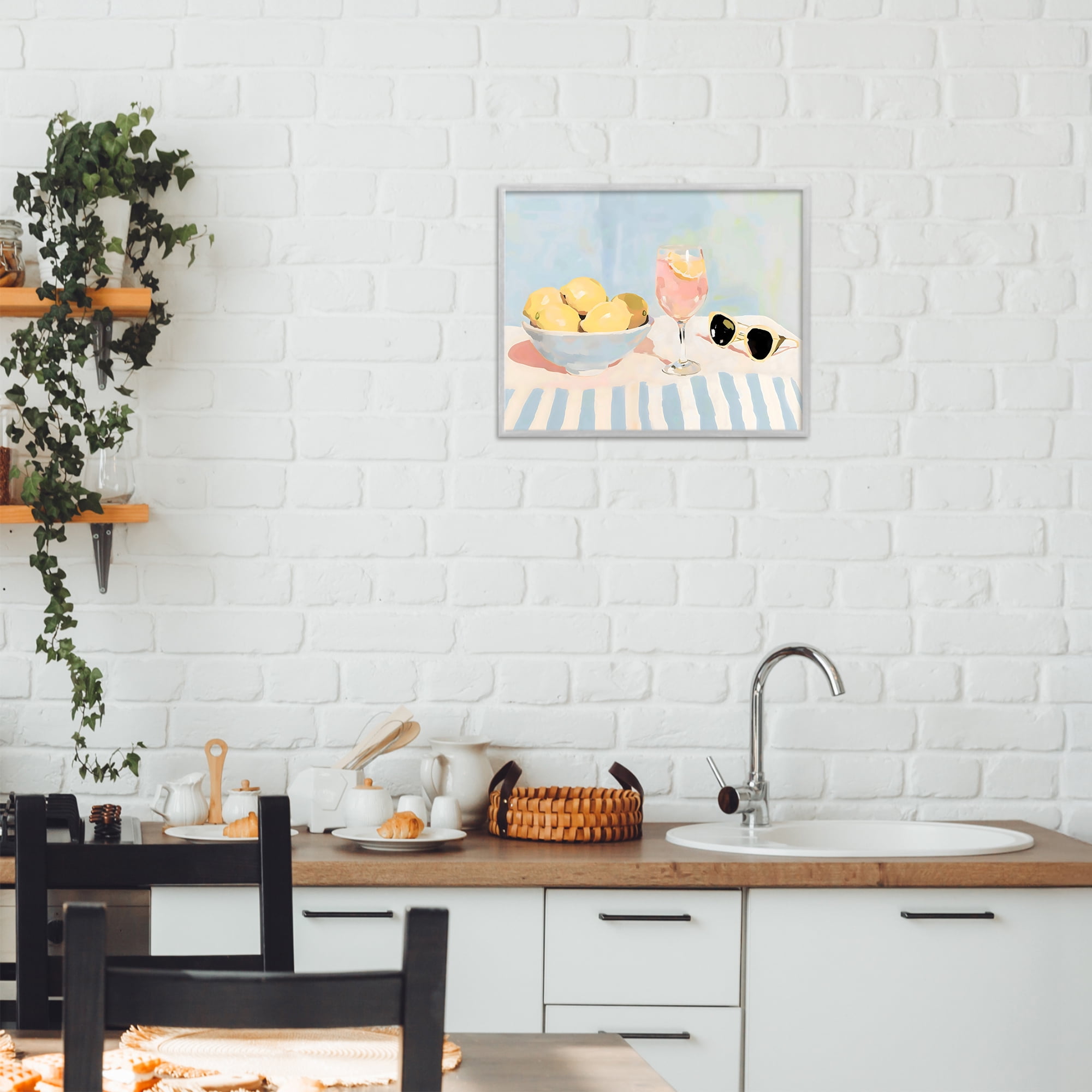 Stupell Industries Aperol & Summer Lemons Gray Framed Giclee Art, design by Sisi and Seb