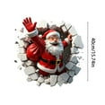 thumbnail image 3 of Christmas Creative Wall Sticker - Large 3D Santa Claus Wall Decals, Removable Winter Holiday Xmas Break Through Walls Decor, for Window Refrigerator Decorations, 3 of 6