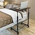 thumbnail image 3 of Plateau Télé Réglable Table d'Appoint Mobile pour Sofa Table de Bout Table à Collation sur Roulettes Dessus en Bois et Cadre en Métal Table d'Accent pour Canapé Chariot de Bureau Roulant en Forme de C pour Portable (23,62 Pouces L x 15,75 Pouces L) - Noir/s, 3 of 4