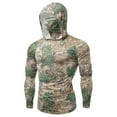 thumbnail image 5 of Feancey Sun Protection Hoodie for Men Camo Print Long Sleeve Hunting Shirts Ice Silk Quick Dry Outdoor Fishing Shirt with Built In Face Mask Camouflage 3XL, 5 of 10
