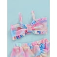 thumbnail image 5 of Bagilaanoe Toddler Baby Girls Swimsuits 3 Piece Bikinis Set Print Camisole Bra + Shorts + Ruffle Skirt 9M 12M 18M 24M 3T 4T Kids Swimwear Bathing Suit Beachwear, 5 of 9