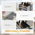 thumbnail image 6 of Rolling Kitchen Island Cart with 47″ Stainless Steel Top, Portable Kitchen Island Table with Wheels, Adjustable Shelves, Drawers & Accessory Racks, 6 of 6