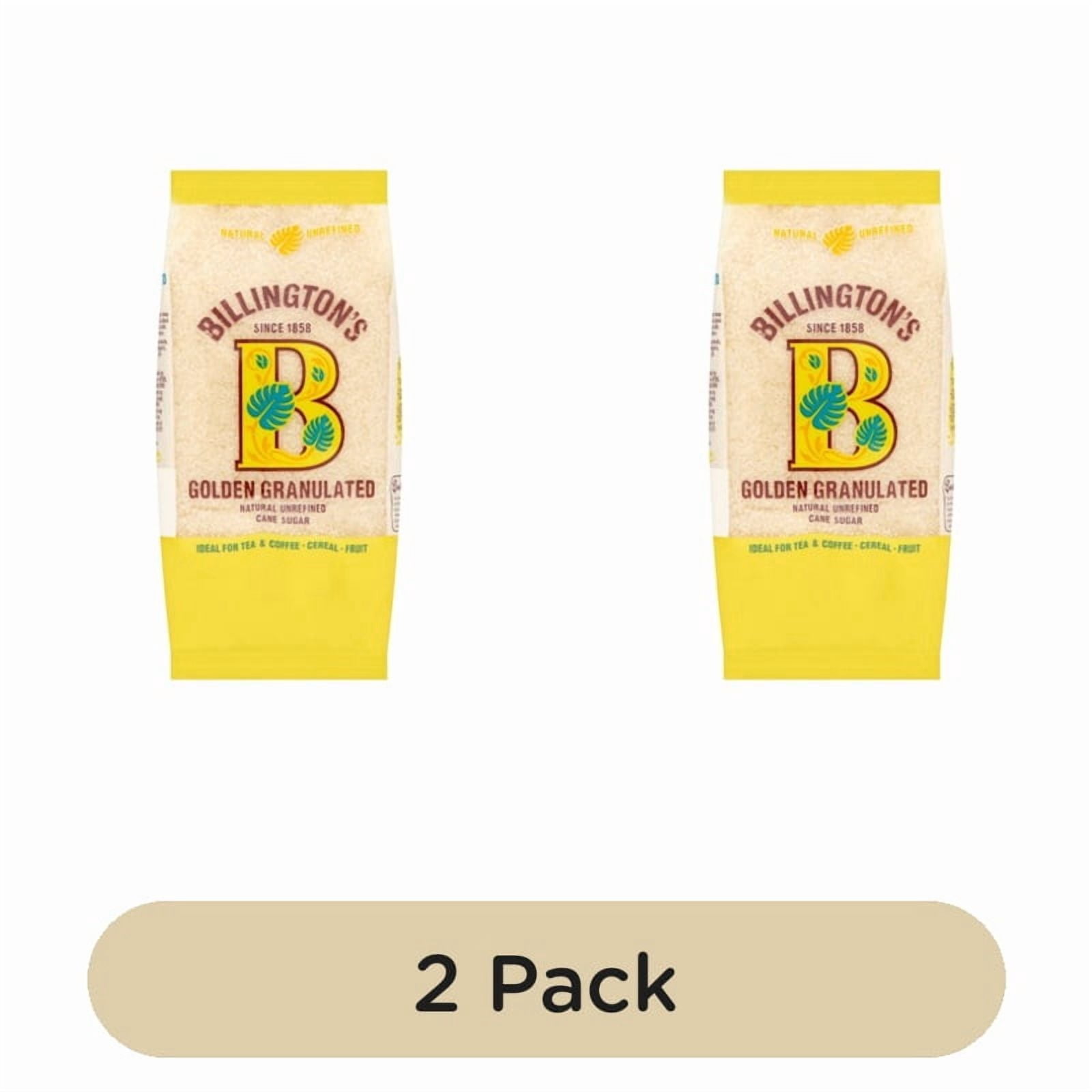 Billington's Organic Unrefined Natural Granulated Cane Sugar 500g, British Import (Pack of 2)