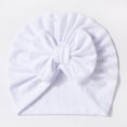 thumbnail image 5 of Krdevn Vertical Stripe Baby Turban Hat Big Matching Fabric Bow Soft Stretchy Warm Knit Head Wrap Cap for Toddler Girls, 5 of 5