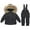 Black, variant on Krdevn Toddler Boys Girls Hooded Down Jacket Coat and Ski Bib Pants Snowsuit Winter Warm Outfit Sets,12-24 Months