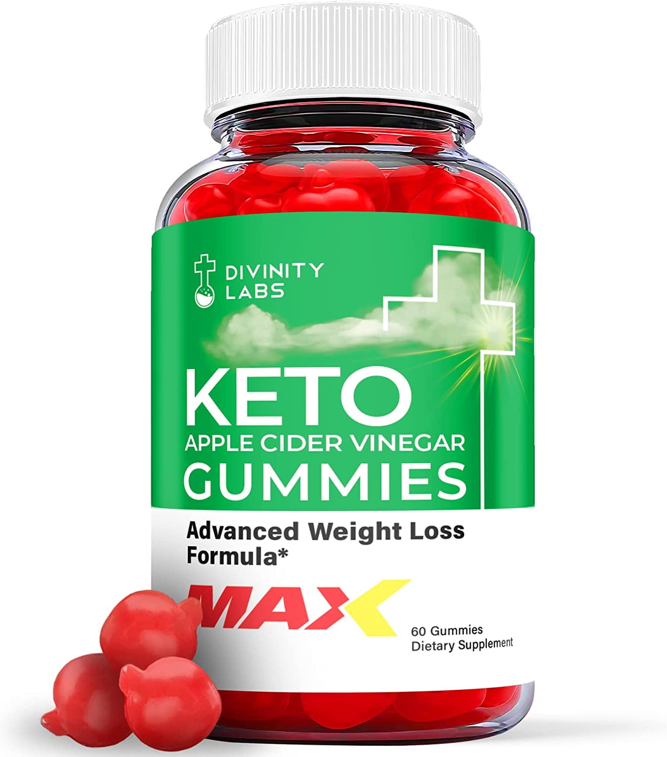 1 Pack Divinity Labs Max Keto ACV Gummies - Supplement for Weight Loss - Energy &amp; Focus Boosting Dietary Supplements for Weight Management &amp;