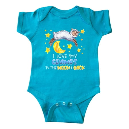 

Inktastic I Love my Gramps to the Moon and Back Cute Sheep Gift Baby Boy or Baby Girl Bodysuit