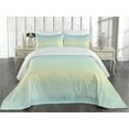 thumbnail image 2 of Ambesonne Teal Quilted Coverlet 3 Pcs, Abstract Modern Ombre, King Size, Pale Blue, 2 of 4