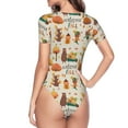 thumbnail image 4 of Easygdp Autumn In The Forest Women's One-Piece Swimsuit Slim Fit Crew Neck Bodysuit Athletic Swimwear with Concealed Buckle - X-Large, 4 of 9