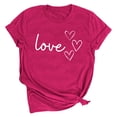 thumbnail image 2 of Ichuanyi Women's Casual Round Neck Short Sleeve Valentine's Day Print Top T Shirt, 2 of 4