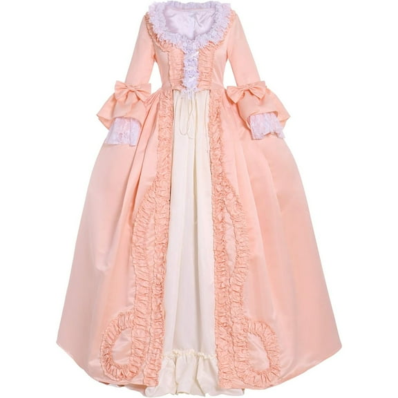 Women's Queen Marie Antoinette Rococo Ball Gown Victorian Dress Costume Pink
