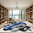 thumbnail image 2 of ODIKA 3'x5' Machine Washable Non-Slip Area Rug, Abstract Black High Traffic Rug, Blue, 956061, 2 of 7