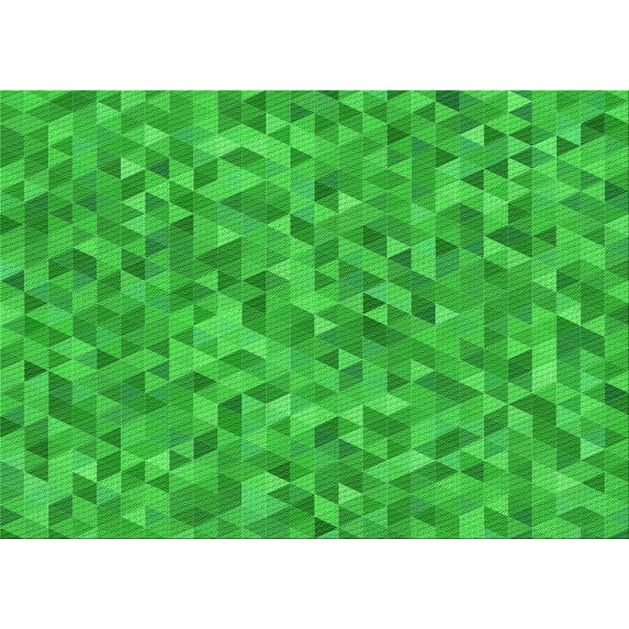 Ahgly Company Machine Washable Indoor Rectangle Transitional Lime Green Area Rugs, 4' x 6'