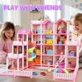 thumbnail image 3 of JoyStone Dollhouse, 20 Rooms Playhouse with 4 Dolls Playset with Furniture&Light Strip& Rotating Slide, Gift Toy for Kids Ages 3-8, 3 of 8