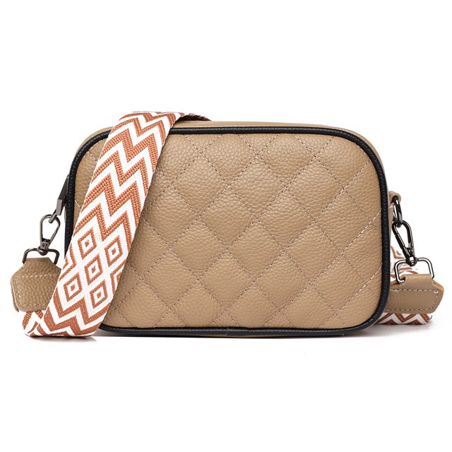 Bolsa bandolera para mujer Bolsa de hombro vintage de cuero genuino Satchel femenino (Caqui) Tmvgtek Para Estrenar