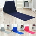 thumbnail image 4 of Colchoneta inflable plegable suave para la playa, cama de aire, colchón de viaje, silla, asiento para acampar, playa, ocio, tumbona, almohada para la espalda, cojín (azul marino) JFHHH pequeña, 4 of 5
