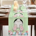 thumbnail image 3 of Table Runners 70 Inches Long Dress Scarves, Easter Bunny Farmhouse Coffee/Dining/Kitchen Table Decor, Holiday Table Runner, Colorful Eggs Cute Rabbit Green Country Wooden 13x70 Inch, 3 of 9