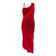 thumbnail image 5 of Sequin Slit Maxi Dress, Solid Color Sparkly Bodycon Long Dress with High Slit, Glamorous Gown for New Year's Eve, Prom & Gala Red XL, 5 of 5