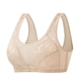 thumbnail image 1 of WZXFASHION Women Breathable Front Closure Bras Full Support No Underwire Plus Size Everyday Bra Bra Beige 100C, 1 of 4