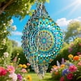 thumbnail image 2 of Wind Spinner Mandala Peacock - 12In Laser Cut Stainless Steel Wind Spinners Outdoor, 3D Kinetic Hanging Sculpture, Rustproof Metal Garden Decor Yard Art, Unique Gift for Women, Men, Holidays, 2 of 5