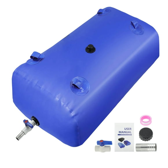 Depósito de Agua de 240 L/63.4 gal Contenedor de Gran Capacidad Plegable Tanque de Agua Portátil Depósito de Agua de Emergencia Bolsa de Agua Suave RV Camping Riego de Jardín Riego de Campos 1000D