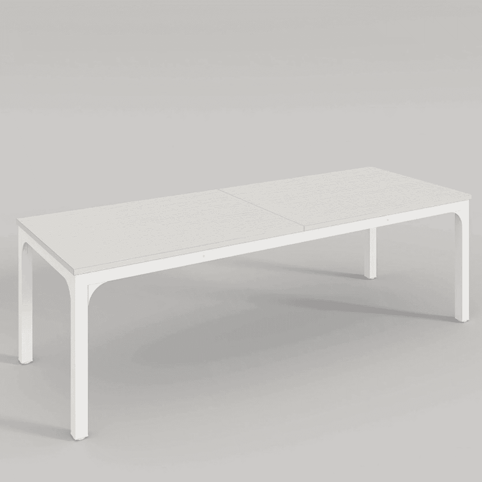 Demi Bonn 78" Executive Computer Desk with Metal Frame, Modern Duty Study Writing Gaming Table for Home Office, Rectangle Conference Table, White